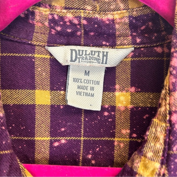 Peace Sign Boho Hippie Purple Yellow Festival Flannel Casual Womens M Upcycled - Picture 7 of 13